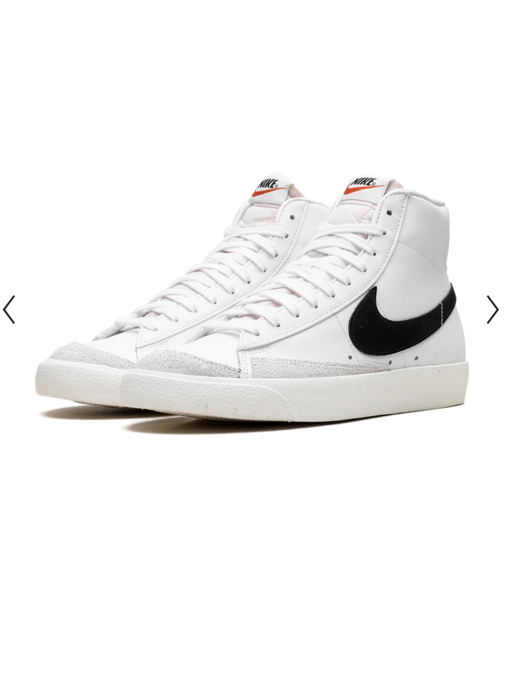 Nike Blazer Mid ‘77 Vntg White and Black High-Top Leather Sneakers